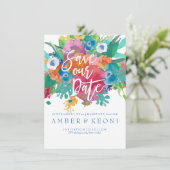 PixDezines Save 日付/花の水彩 セーブザデート (スタンド正面)