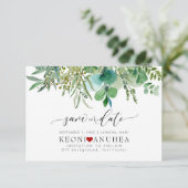 PixDezines Save Date/グリーン, エルダー+シダ Save Th セーブザデート (スタンド正面)