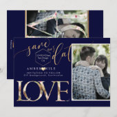 PixDezines Save Date/ Botanica Love/ 偽のゴールド セーブザデート (正面/裏面)