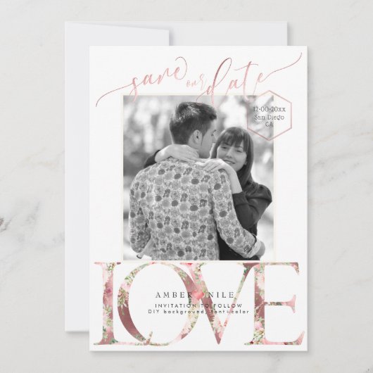 PixDezines Save Date/ Botanical Love セーブザデート (正面)