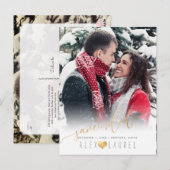 PixDezines Save Our Date カリグラフィー 偽ゴールド ポストカード (正面/裏面)