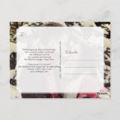 PixDezines Save Our Date カリグラフィー 偽ゴールド ポストカード (裏面)