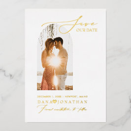 PixDezines Save our Date Luxe Calligraphy 箔招待状