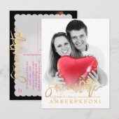 PixDezines Save the Date / おしゃれな偽金スクリプト 案内ポストカード (正面/裏面)