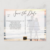 PixDezines Save the Date/かっこいい手書きスクリプト ポストカード (裏面)