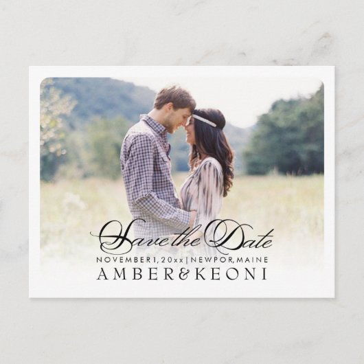 PixDezines Save the Date/ファンシーなスクリプト 案内ポストカード (正面)