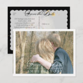 PixDezines Save the Date/ファンシーなスクリプト 案内ポストカード (正面/裏面)