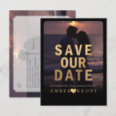 PixDezines Save the Date/偽の金 案内ポストカード (正面/裏面)