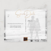 PixDezines Save the Date/Iridescent金ゴールド・スクリプト ポストカード (裏面)