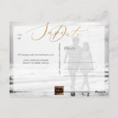 PixDezines Save the Date/Iridescent金ゴールド・スクリプト ポストカード (裏面)