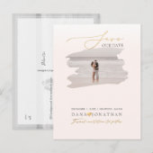 PixDezines Save the Date Luxe スクリプト DIY カラー ポストカード (正面/裏面)