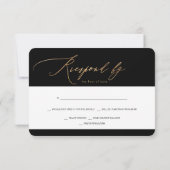 PixDezines SayYesフェイク金ゴールドルクスカリグラフィー 出欠カード (裏面)