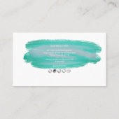 PixDezines Seafoamグリーンウォーター色ブラシ 名刺 (裏面)