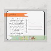 PixDezines seafooam+orange日付を保存 案内ポストカード (裏面)