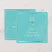 PixDezines Seahors+coral結婚の/diy色 招待状 (正面/裏面)