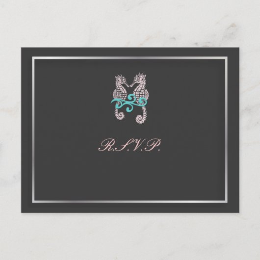 PixDezines Seahorse RSVPポストカード/5 x 7招待状 インビテーションポストカード (正面)