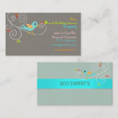 PixDezines SEO/blue bird/DIY背景色 名刺 (正面/裏面)