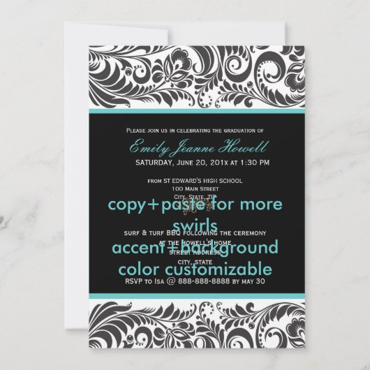 PixDezines Sgaritial, Bellissimo Damask（PixDezines 招待状 (裏面)