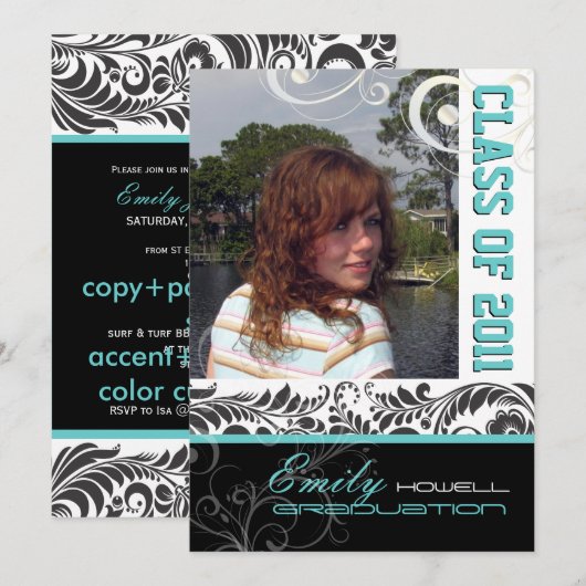 PixDezines Sgaritial, Bellissimo Damask（PixDezines 招待状 (正面/裏面)