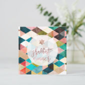 PixDezines Shabbat水彩のジオメトリ三角形 招待状 (スタンド正面)