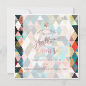 PixDezines Shabbat水彩のジオメトリ三角形 招待状 (裏面)