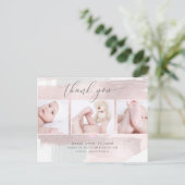 PixDezines Shawer Thank You/Brush StrokeBlush Pink ポストカード (スタンド正面)