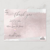 PixDezines Shawer Thank You/Brush StrokeBlush Pink ポストカード (裏面)