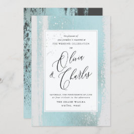 PixDezines Shine、ブルーウォーターカラー+疑似メタリック 招待状