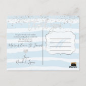 PixDezines Shower Thank You/Dazled Powder Blue ポストカード (裏面)