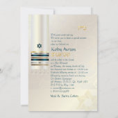 PixDezines silk tallit/スタイリッシュバー（ユダヤ教の）バル・ミツバー/金ゴー 招待状 (裏面)