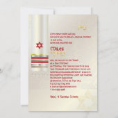 PixDezines silk tallit/スタイリッシュバー（ユダヤ教の）バル・ミツバー/金ゴー 招待状 (裏面)