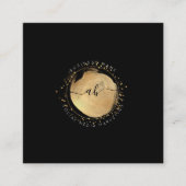 PixDezines Simple Blush Brush Stroke Faux Gold Squ スクエア名刺 (正面)