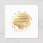 PixDezines Simple Blush Brush Stroke Faux Gold Squ スクエア名刺 (裏面)