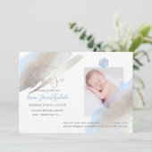 PixDezines SIP+SEE, モノグラム, プラチナ+ブルー 案内状 (スタンド正面)