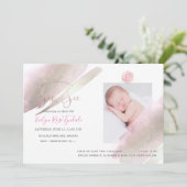 PixDezines SIP+SEE、モノグラム、プラチナ+赤面 案内状 (スタンド正面)