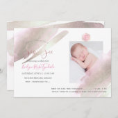 PixDezines SIP+SEE、モノグラム、プラチナ+赤面 案内状 (正面/裏面)