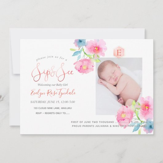 PixDezines SIP+SEE, 水彩花束 案内状 (正面)