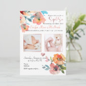 PixDezines SIP+SEE、水色の花 案内状 (スタンド正面)