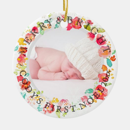 PixDezines sophie'ガーデンフォト/DIYフレームカラー セラミックオーナメント (正面)