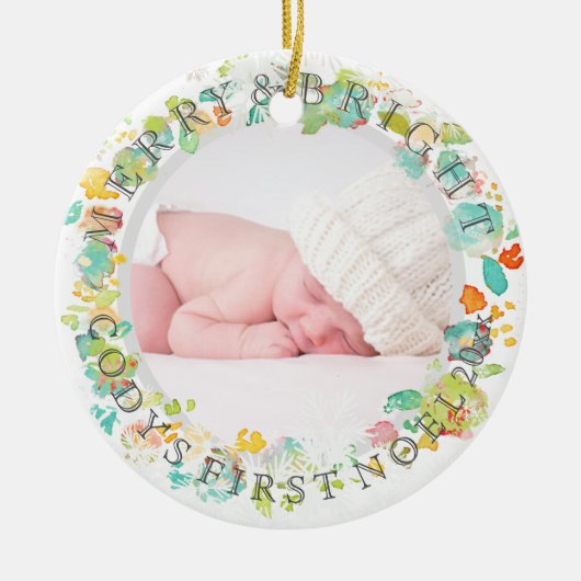 PixDezines sophie'ガーデンフォト/DIYフレームカラー セラミックオーナメント (正面)