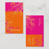 PixDezines Sorbet Swirls /Pink+Tangerine 名刺 (正面/裏面)