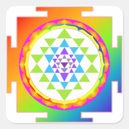 PixDezines Sri Yantra/チャクラ決済/レインボー スクエアシール