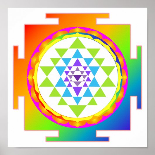 PixDezines Sri Yantra/Meditation/Chakra ポスター (正面)