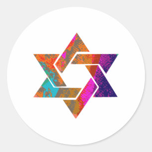 PixDezines star of david/グランジ/DIY background ラウンドシール