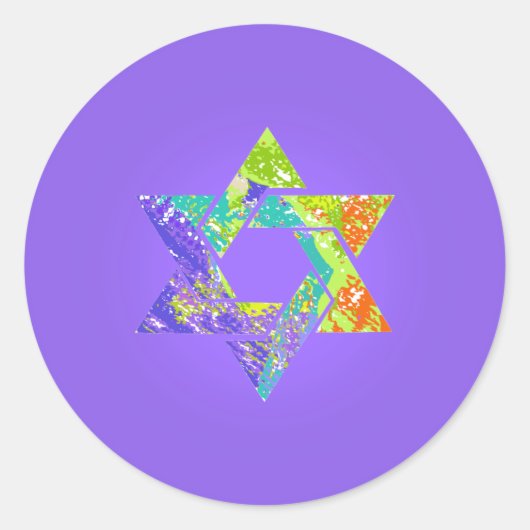 PixDezines star of david/グランジ/DIY background ラウンドシール (正面)