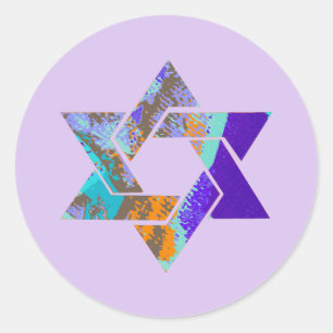 PixDezines star of david/グランジ/DIY background ラウンドシール