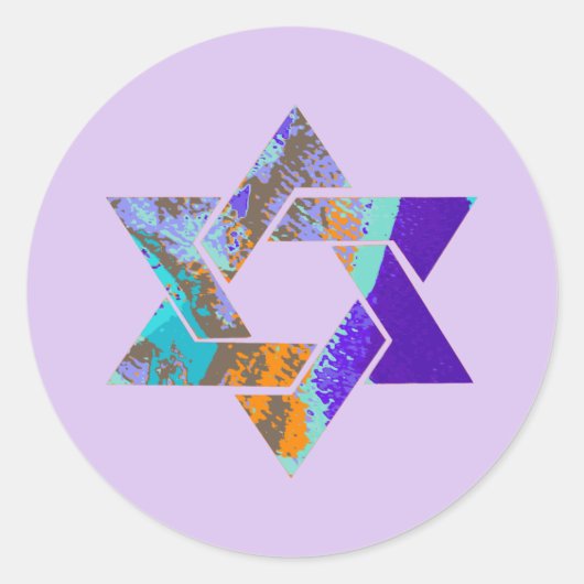 PixDezines star of david/グランジ/DIY background ラウンドシール (正面)