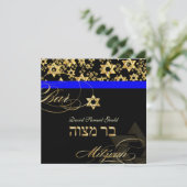 PixDezines Star of David、バー(ユダヤ教の)バル・ミツバー 招待状 (スタンド正面)
