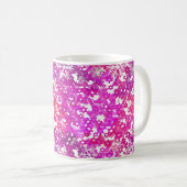 PixDezines Star of David Pattern、暗い赤紫色 コーヒーマグカップ (正面右)