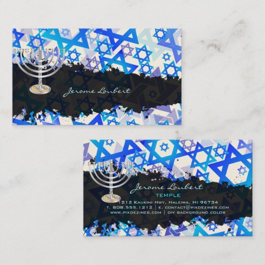 PIXDezines STAR OF DAVID, RABBI 名刺 (正面/裏面)